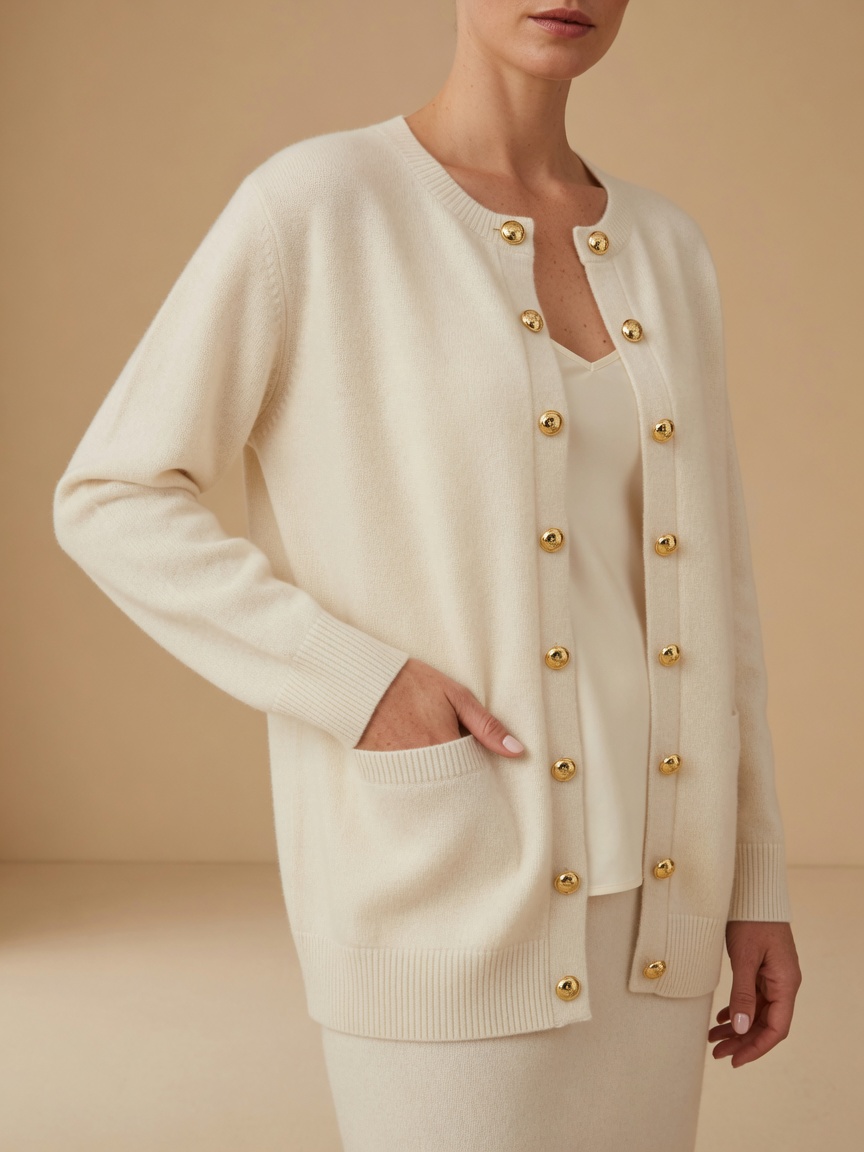 Cream Cashmere Cardigan