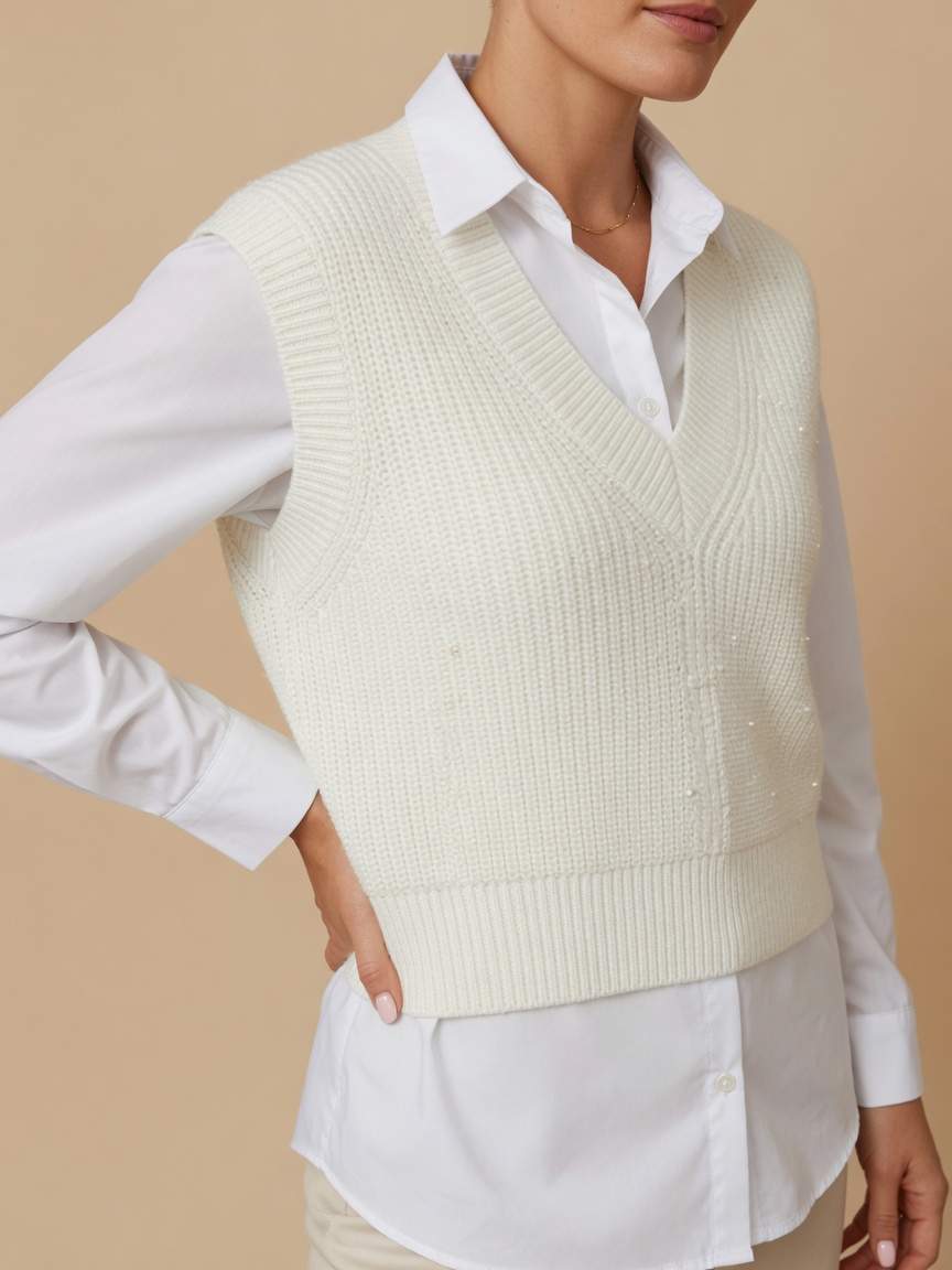 Pearl Knit Sweater Vest